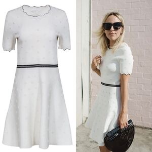 Sandro Dafne Knit A Line White and Black Dress 2